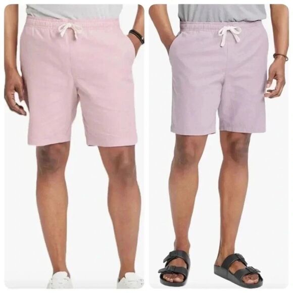 Goodfellow Everyday Short 8" inseam PINK PURPLE S M L  relaxed Fit drawstring - Picture 1 of 6